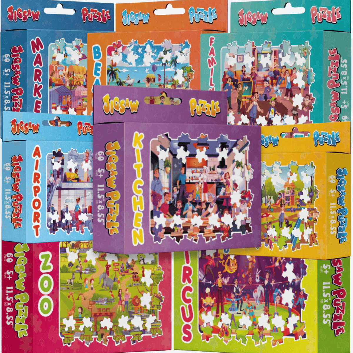 60-Piece Puzzles - Real Life Themes